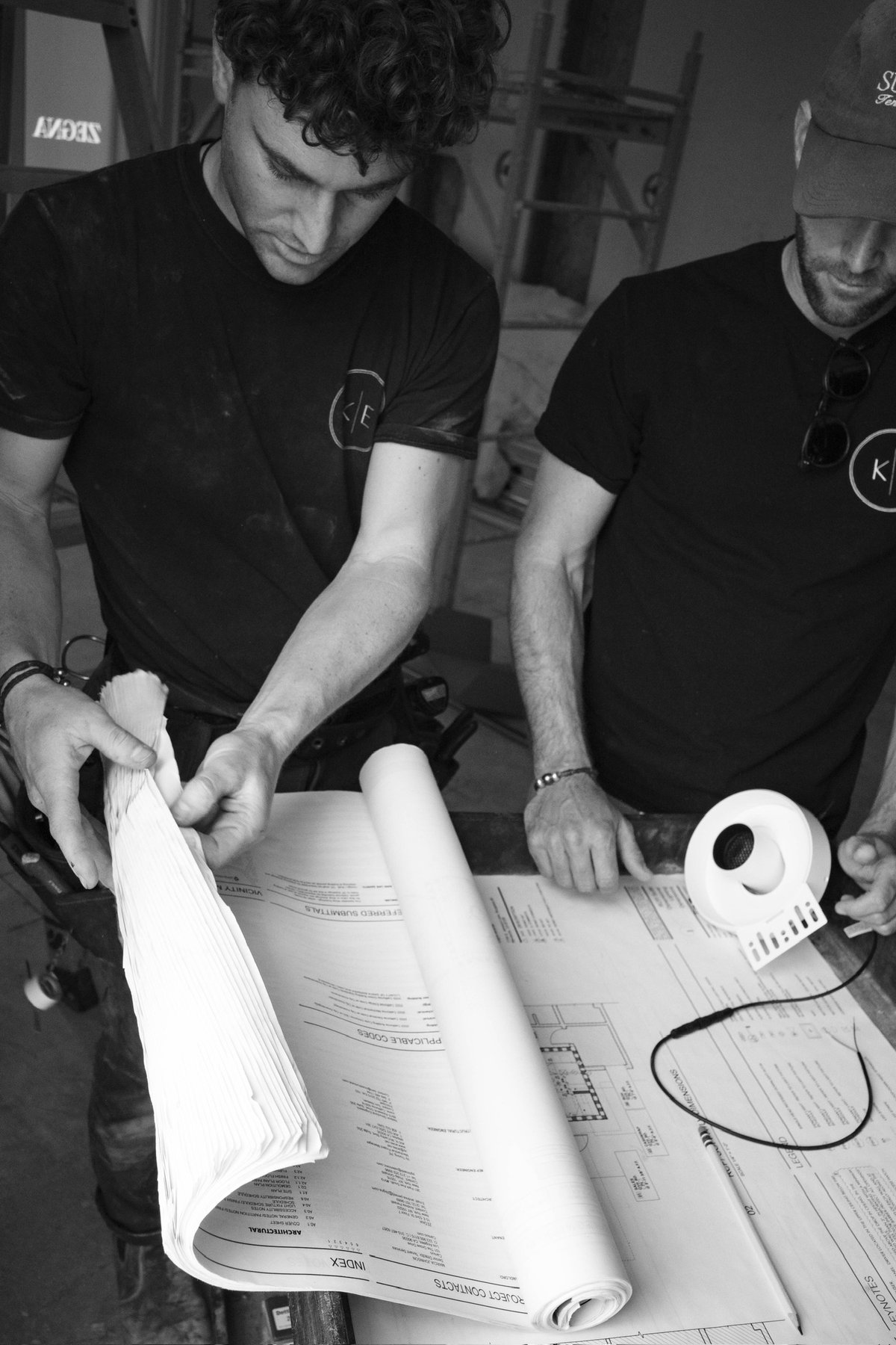 Reviewing plans on site